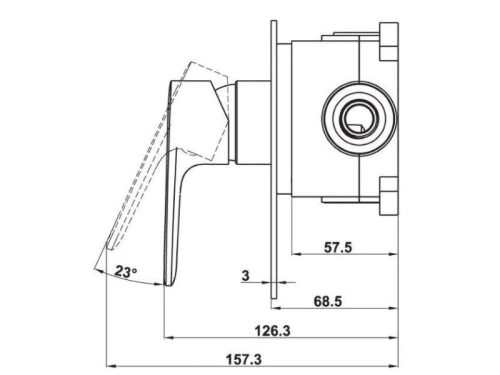 Bộ trộn âm 1 đường nước Kobe Hafele 589.15.008 3 Thông số bộ trộn âm 1 đường nước Kobe Hafele 589.15.008