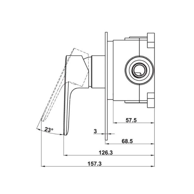 Thông số bộ trộn âm 1 đường nước Kobe Hafele 589.15.008 Thông số bộ trộn âm 1 đường nước Kobe Hafele 589.15.008