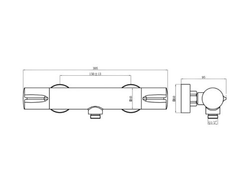 Bộ trộn điều nhiệt 1 đường nước Hafele 589.15.009 3 Thông số bộ trộn điều nhiệt 1 đường nước Hafele 589.15.009