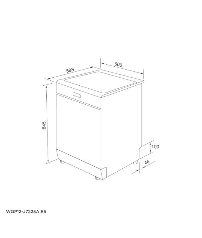 Thiết kế của Máy rửa bát Malloca WQP12-J7223A E5