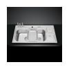 Chậu rửa bát inox 2 hố Malloca MS 8809 1 Chậu rửa bát bán thủ công Malloca MS 8809