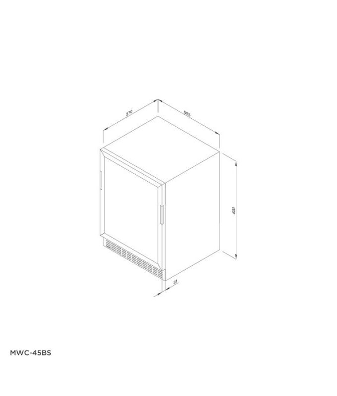 Tủ bảo quản rượu độc lập Malloca MWC - 45BS 2 Thiết kế của Tủ bảo quản rượu độc lập Malloca MWC-45BS