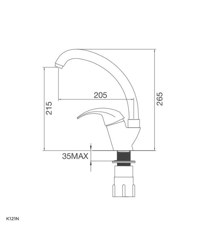 Thiết kế của Vòi rửa bát Malloca K121N