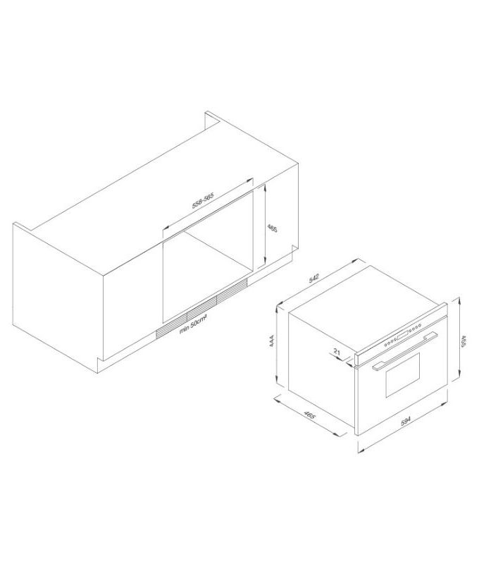 Lò vi sóng Malloca MW35-IX03 (Kính trắng) 3 kích thước của Lò vi sóng Malloca MW35-IX03 (Kính trắng)