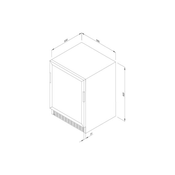 kích thước của Tủ bảo quản rượu vang Malloca MWC-46BG