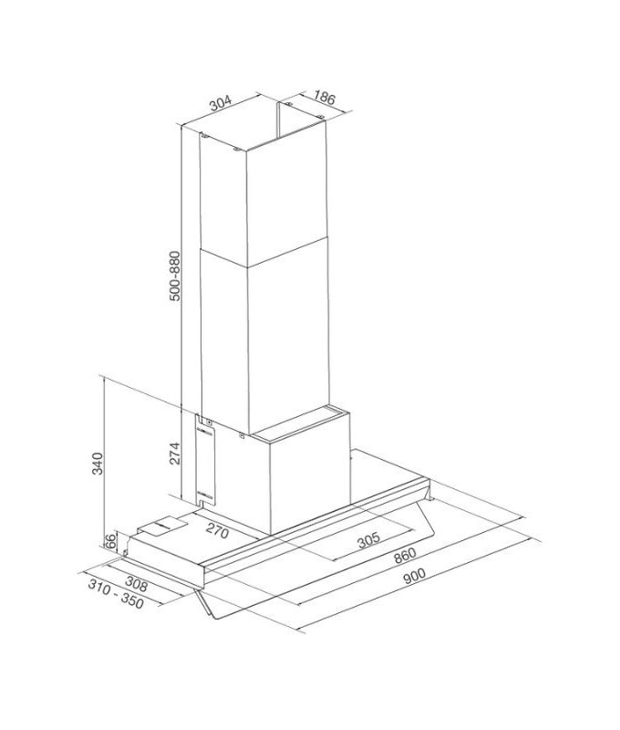 Thiết kế của Máy hút mùi Malloca Space MH 900SP