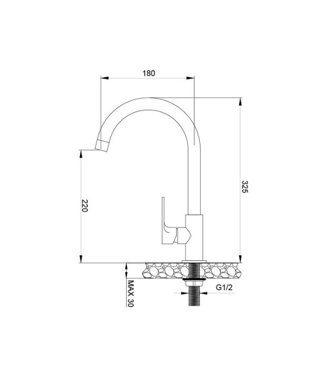 Kích thước vòi rửa bát Malloca K1603CL