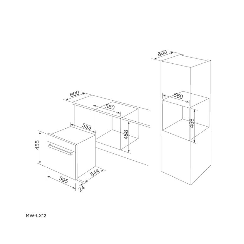kích thước của Lò vi sóng kết hợp nướng Malloca MW-LX12 kích thước của Lò vi sóng kết hợp nướng Malloca MW-LX12