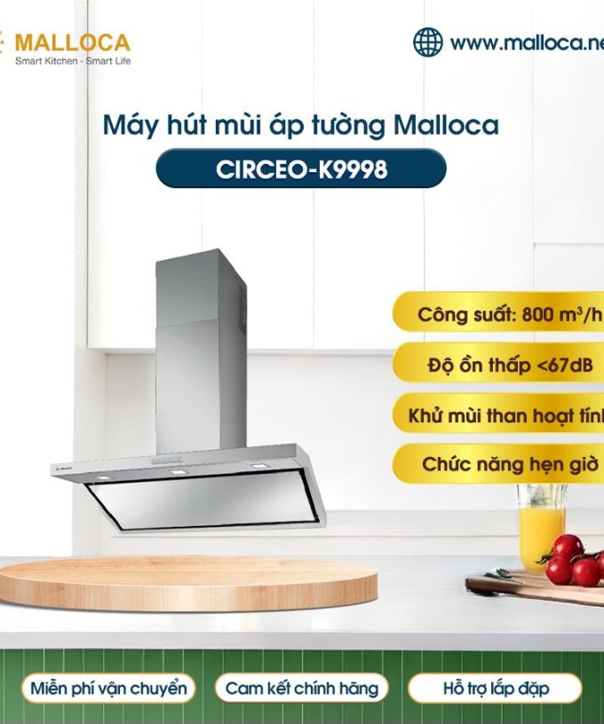 Máy hút mùi áp tường Malloca Luxury CIRCEO-K9998