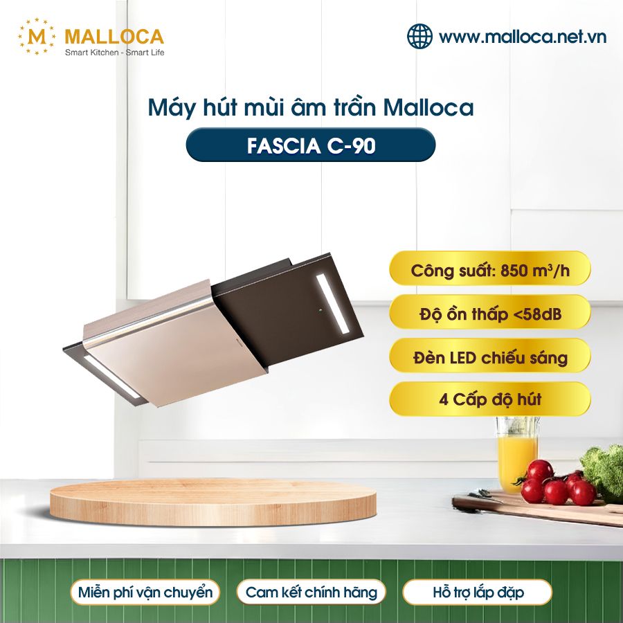 Máy hút mùi âm trần Malloca FASCIA C-90