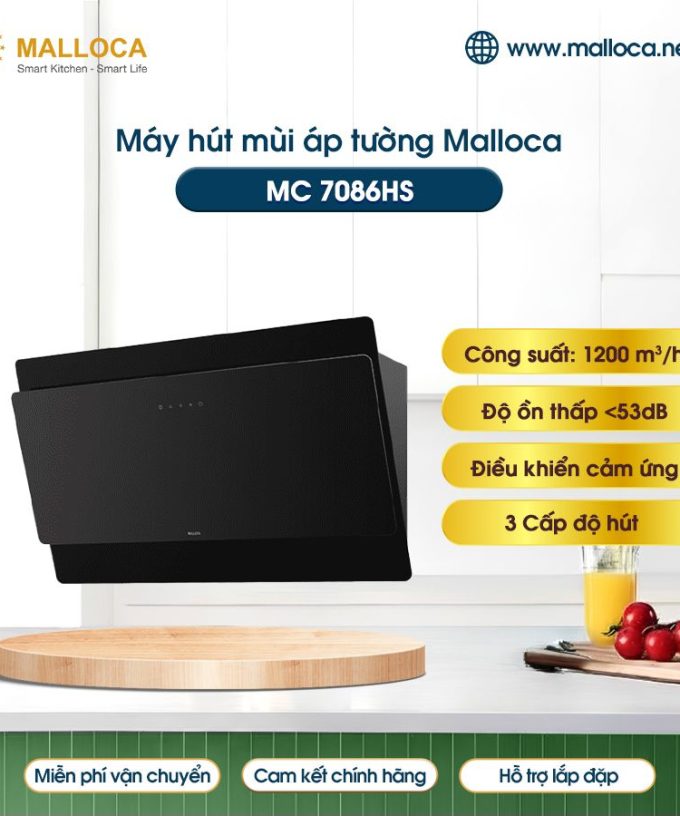 Máy hút mùi áp tường Malloca MC 7086HS