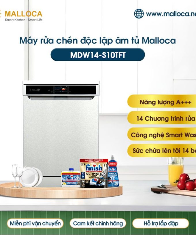 Máy rửa bát Malloca MDW14-S10TFT