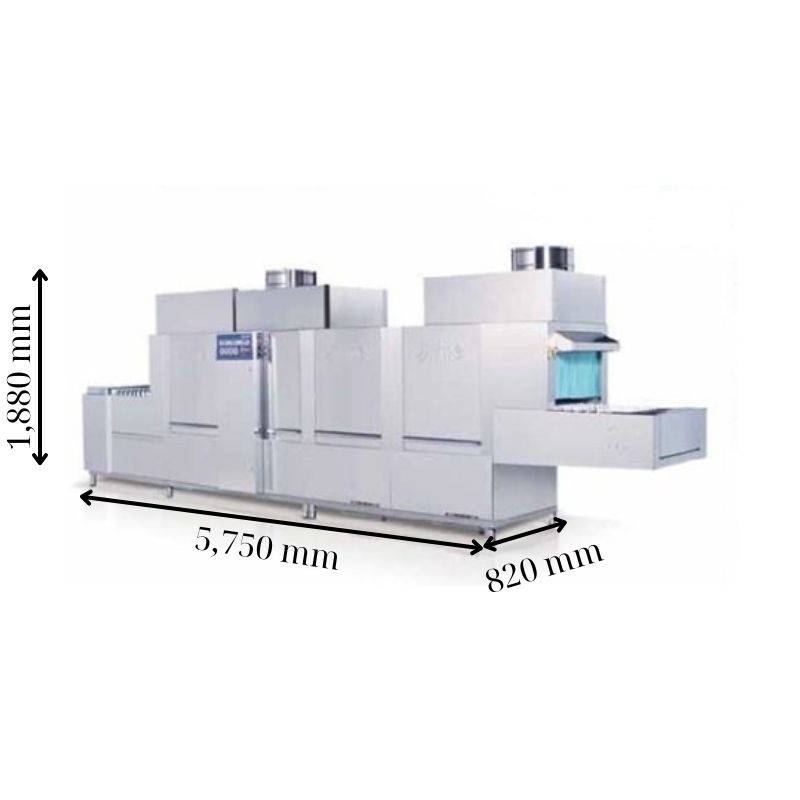 Kích thước máy rửa chén bát công nghiệp băng chuyền PRIME PMFE-1200SD Kích thước máy rửa chén bát công nghiệp băng chuyền PRIME PMFE-1200SD