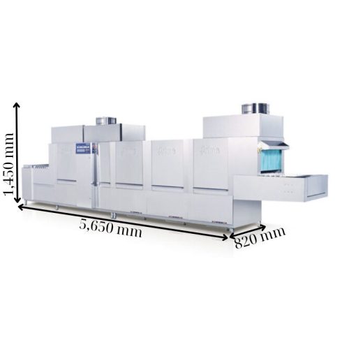 Máy rửa chén bát công nghiệp băng chuyền PRIME PMFE-1800 3 Kích thước máy rửa chén bát công nghiệp băng chuyền PRIME PMFE-1800