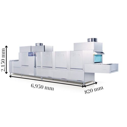 Máy rửa chén bát công nghiệp băng chuyền PRIME PMFE-1800SDE 4 Kích thước máy rửa chén bát công nghiệp băng chuyền PRIME PMFE-1800SDE
