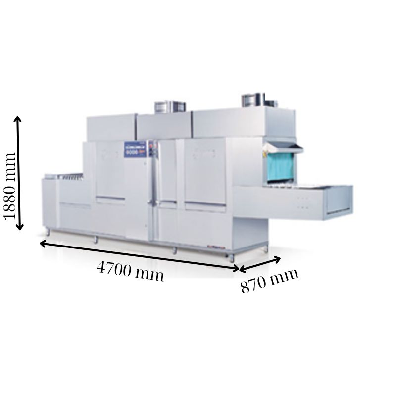 Kích thước máy rửa chén bát công nghiệp băng chuyền PRIME PMFE-600SDE Kích thước máy rửa chén bát công nghiệp băng chuyền PRIME PMFE-600SDE