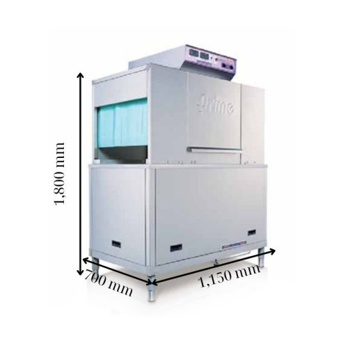 Kích thước máy rửa chén bát công nghiệp băng chuyền PRIME PRCE-400E