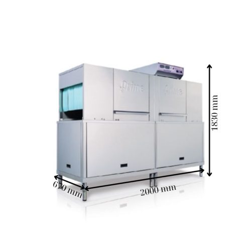 Kích thước máy rửa chén bát công nghiệp băng chuyền PRIME PRCE-600E