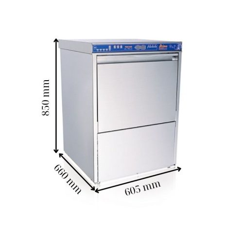 Máy rửa chén bát công nghiệp dưới quầy PRIME PMUE-600E 4 Kích thước Máy rửa chén bát công nghiệp dưới quầy PRIME PMUE-600E