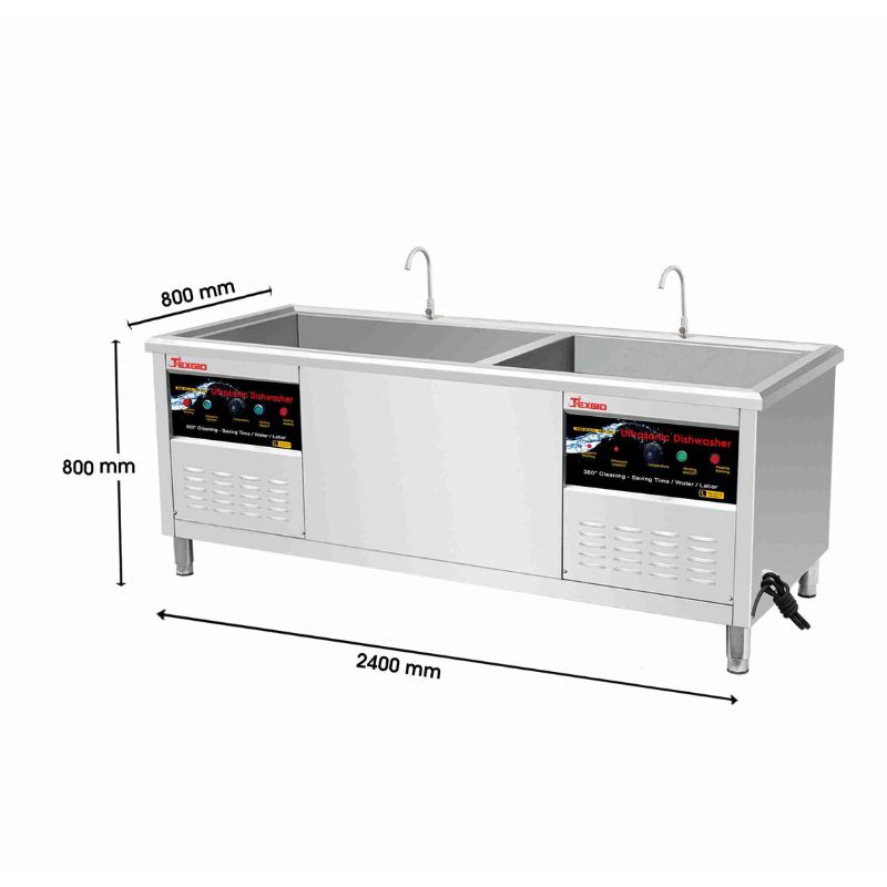 Kích thước máy rửa chén bát công nghiệp siêu âm Texgio Ultrasonic Standard TGU-2400SD Kích thước máy rửa chén bát công nghiệp siêu âm Texgio Ultrasonic Standard TGU-2400SD
