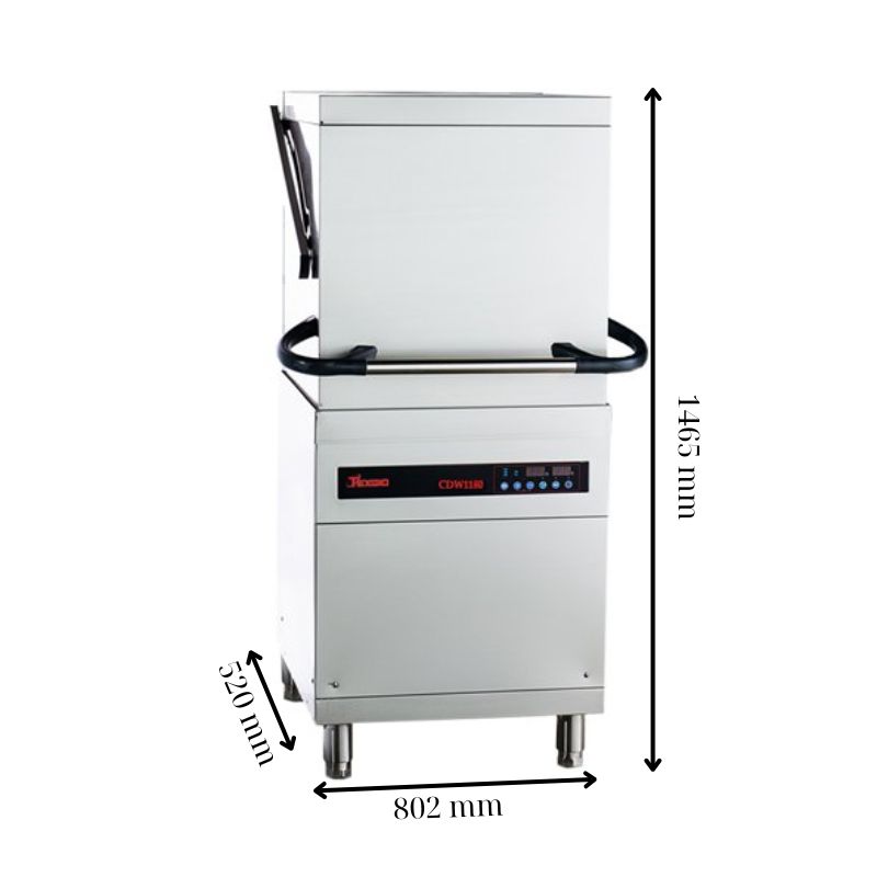Kích thước máy rửa chén công nghiệp Texgio CDW1180 Kích thước máy rửa chén công nghiệp Texgio CDW1180