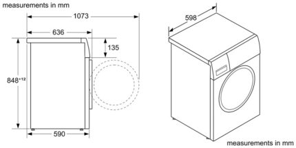Máy giặt quần áo Bosch WGG234E0SG 6 Kích thước Máy giặt Bosch WGG234E0SG