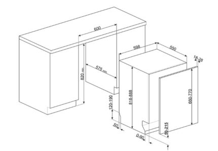 Máy rửa chén âm Hafele Smeg STL323BL 536.24.621 4 hafele smeg stl323bl 536.24.621 3