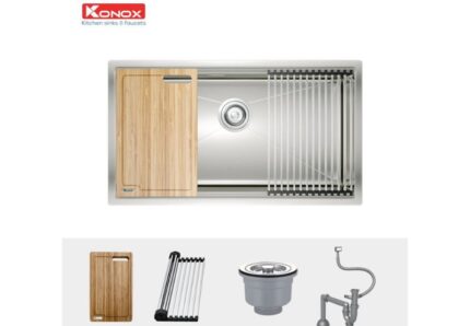 Chậu rửa bát Konox Workstation - Undermount Sink KN8046SU (Full phụ kiện)
