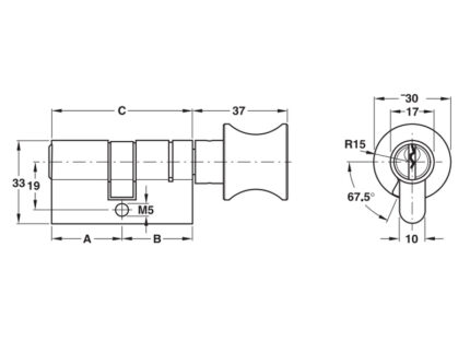 Ruột khóa 1 đầu chìa, 1 đầu vặn Hafele 916.96.664, 71mm Đồng thau 3 Kích thước Ruột khóa 1 đầu chìa, 1 đầu vặn Hafele 916.96.664, 71mm Đồng thau