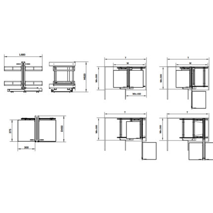 Kệ Góc Hafele Olla 900mm Kosmo 595.50.804 3 Kích thước Kệ Góc Hafele Olla 900mm Kosmo 595.50.804