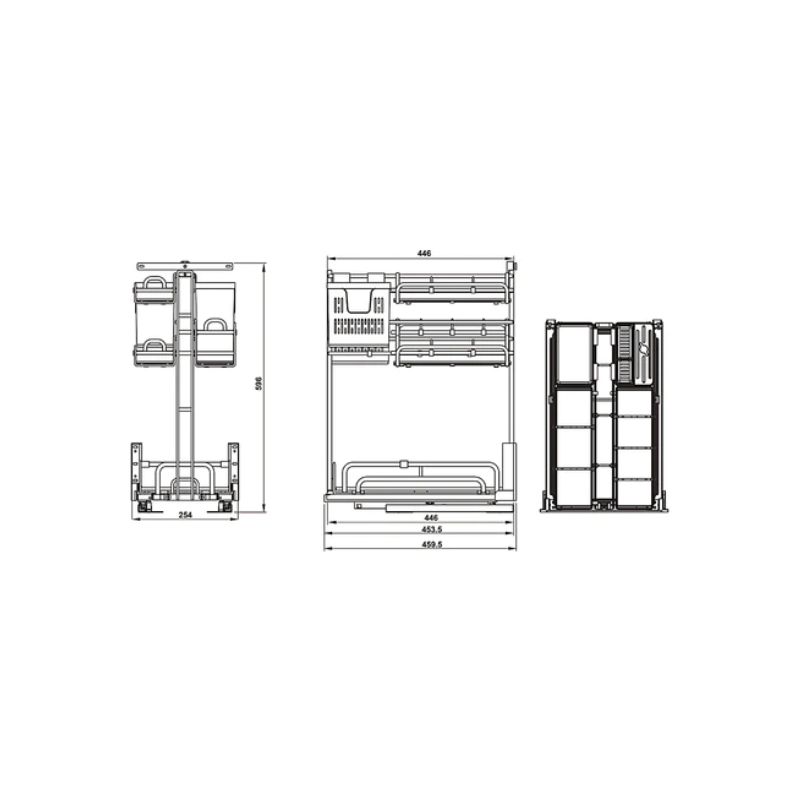 Bộ rổ gia vị dao thớt Hafele Omero 595.00.803 300mm Bộ rổ gia vị dao thớt Hafele Omero 595.00.803 300mm