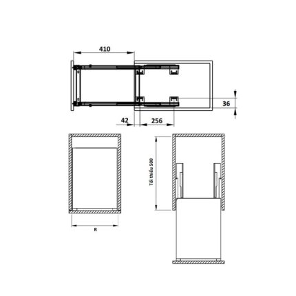 Bộ rổ gia vị dao thớt Hafele Sonata 549.20.010 250mm 4 Bộ rổ gia vị, dao thớt Hafele Sonata 549.20.010 250mm
