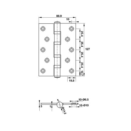 Bản lề lá 2BB Hafele 926.25.104 3 Kích thước Bản lề lá 2BB Hafele 926.25.104