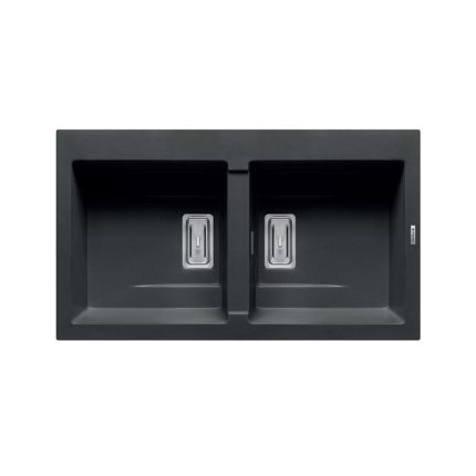 Chậu rửa chén đá 2 hố Elica Pyragranite Kartesio 2B Iron Grey 70054311