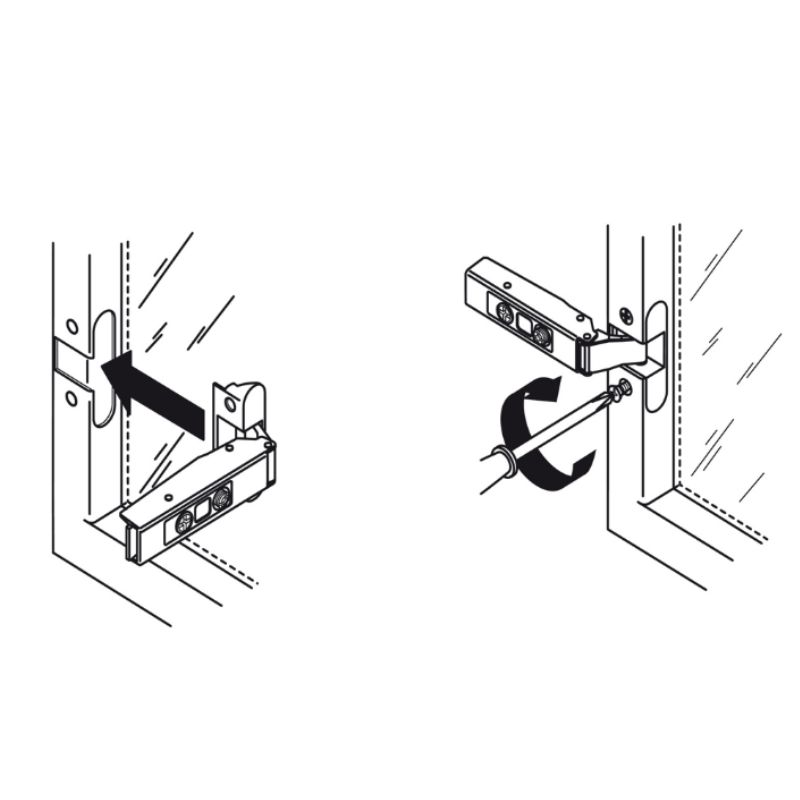 Lắp đặt bản lề Metalla SM 110º trùm nửa Hafele 315.26.711 Lắp đặt bản lề Metalla SM 110º trùm nửa Hafele 315.26.711
