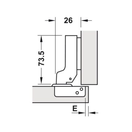 Bản lề trùm nửa Metalla SM 110° giảm chấn Hafele 315.11.751 3 Kích thước bản lề trùm nửa Metalla SM 110° giảm chấn Hafele 315.11.751
