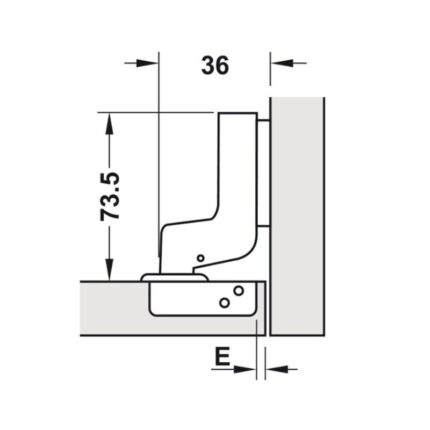 Bản lề lọt lòng Metalla SM 110° giảm chấn Hafele 315.11.752 3 Kích thước bản lề lọt lòng Metalla SM 110° giảm chấn Hafele 315.11.752