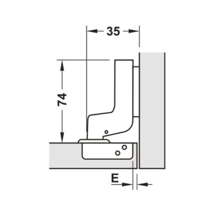 Bản lề lọt lòng Metalla SM 110º DIY Hafele 483.01.722 3 Kích thước bản lề lọt lòng Metalla SM 110º DIY Hafele 483.01.722