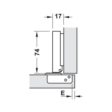 Bản lề trùm ngoài Metalla SM 110° giảm chấn Hafele 315.06.750 4 Kích thước bản lề trùm ngoài Metalla SM 110° giảm chấn Hafele 315.06.750