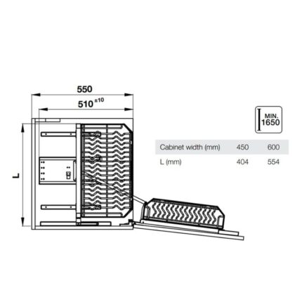 Tủ kho Hafele Kara Swing 595.71.043 450mm 3 Kích thước tủ kho Hafele Kara Swing 595.71.043 450mm