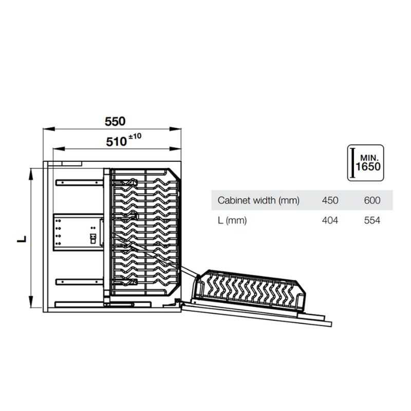 Kích thước tủ kho Hafele Kara Swing 595.71.043 450mm Kích thước tủ kho Hafele Kara Swing 595.71.043 450mm