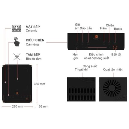 Bếp từ mini Hawonkoo CEH-107-BA di động 4 Thông số kỹ thuật bếp từ mini Hawonkoo CEH-107-BA di động
