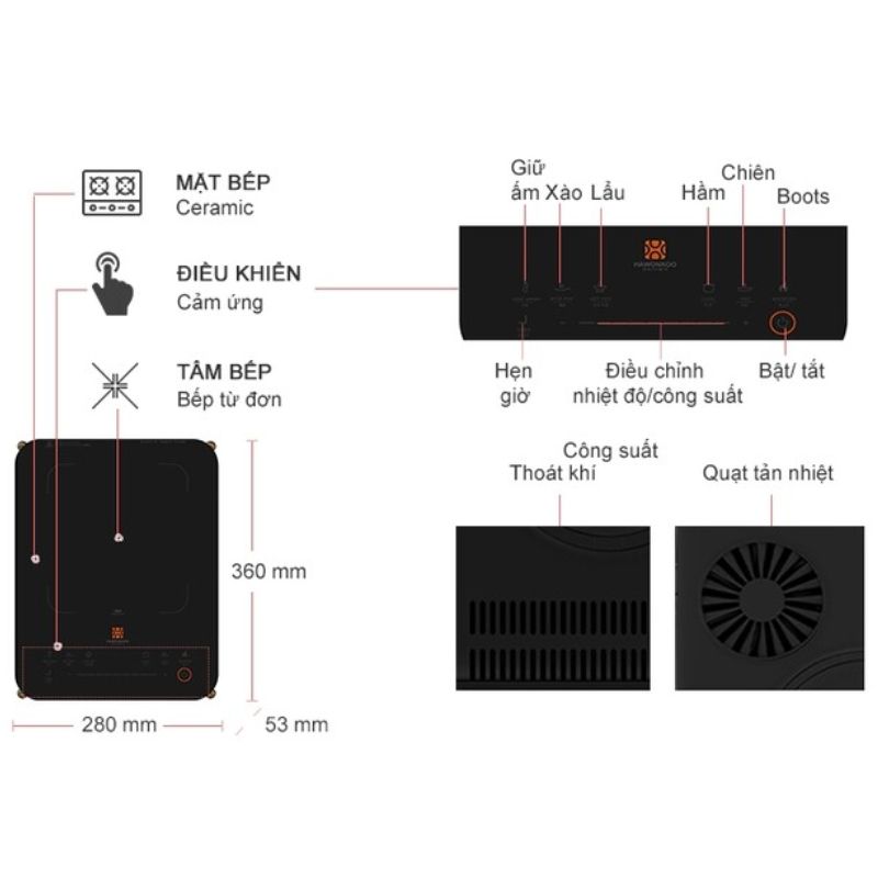 Thông số kỹ thuật bếp từ mini Hawonkoo CEH-107-BA di động Thông số kỹ thuật bếp từ mini Hawonkoo CEH-107-BA di động