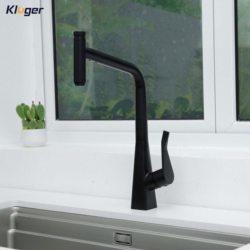 Hình ảnh vòi rửa bát nóng lạnh Kluger KLF0016B có dây rút Hình ảnh vòi rửa bát nóng lạnh Kluger KLF0016B có dây rút