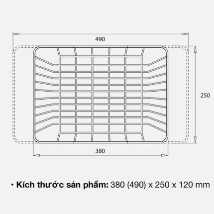 Kích thước giỏ để đồ inox Kluger KB-601S