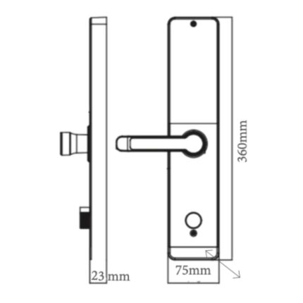 Khóa thông minh Avolock AV-68-B 4 Kích thước khóa thông minh Avolock AV-68-B