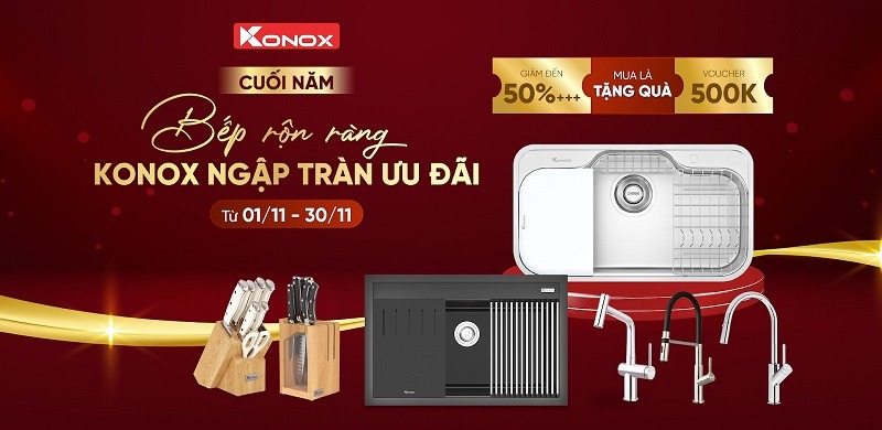 Đại tiệc khuyến mãi Konox – Giảm giá sốc lên đến 50% tại Tổng Kho Bếp Từ!