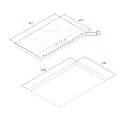Bếp từ đôi Teka TOTAL IZC 72610 MST BK 112500059 lắp âm 4 Kích thước bếp từ đôi Teka TOTAL IZC 72610 MST BK 112500059 lắp âm