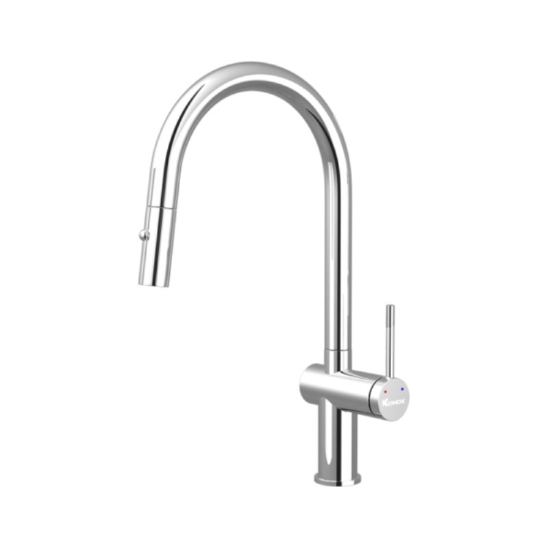 Vòi rửa bát nóng lạnh Konox Comfor Chrome có dây rút Vòi rửa bát nóng lạnh Konox Comfor Chrome có dây rút