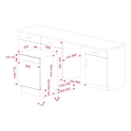 Máy rửa chén TEKA DSI 46750 220 50 SS 114270011 2 kich thuoc may rua bat teka dsi 46750 ss 114270011
